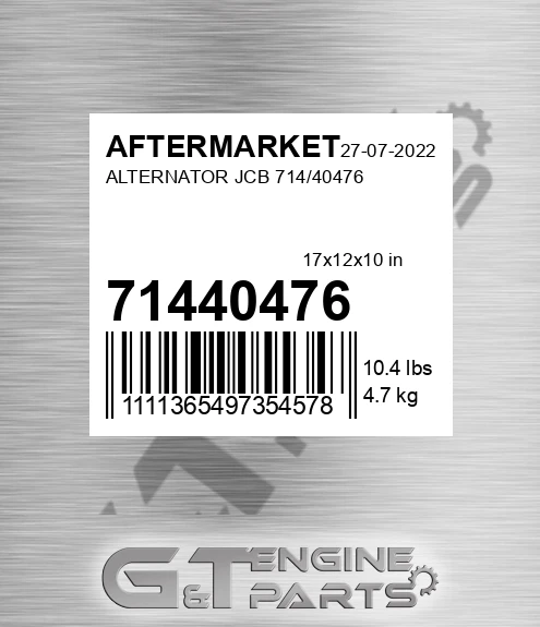 71440476 Alternator Jcb