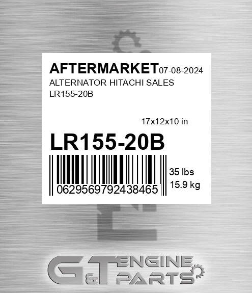 LR155-20B Alternator Hitachi Sales Lr155-20b for AFTERMARKET