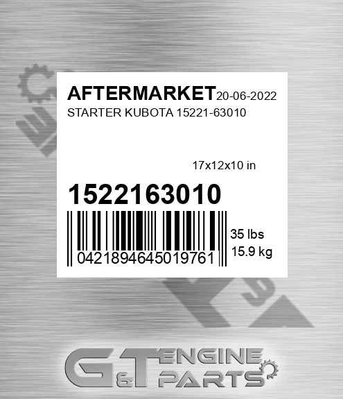 1522163010 Starter Kubota for AFTERMARKET
