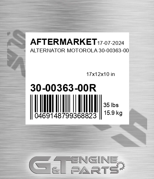 30-00363-00R Alternator Motorola 30-00363-00r for AFTERMARKET