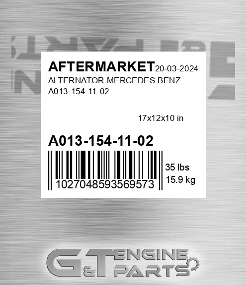 A013-154-11-02 Alternator Mercedes Benz A013-154-11-02 for AFTERMARKET