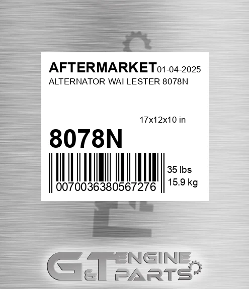 8078N Alternator Wai Lester