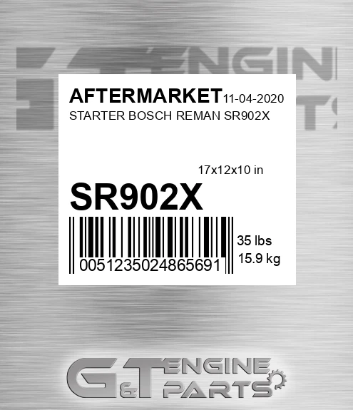 SR902X Starter Bosch Reman for AFTERMARKET