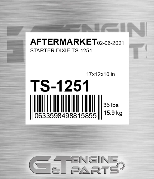 TS-1251 Starter Dixie Ts-1251 for AFTERMARKET
