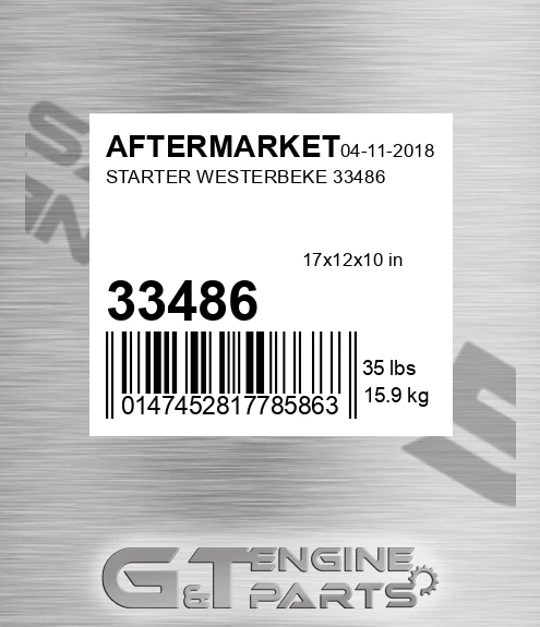 33486 Starter Westerbeke for AFTERMARKET