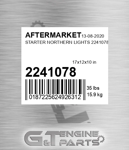2241078 Starter Northern Lights 2241078 for AFTERMARKET