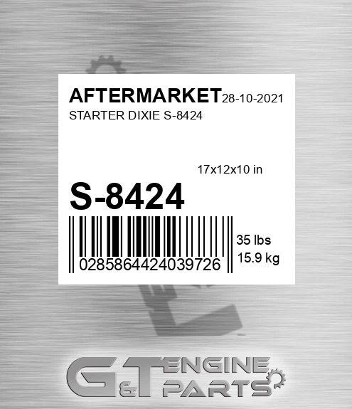 S-8424 Starter Dixie S-8424 for AFTERMARKET