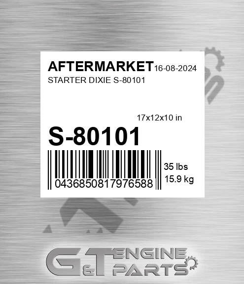 S-80101 Starter Dixie S-80101 for AFTERMARKET