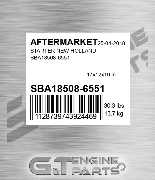 SBA18508-6551 Starter New Holland Sba18508-6551 for AFTERMARKET