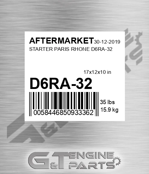 D6RA-32 Starter Paris Rhone D6ra-32 for AFTERMARKET