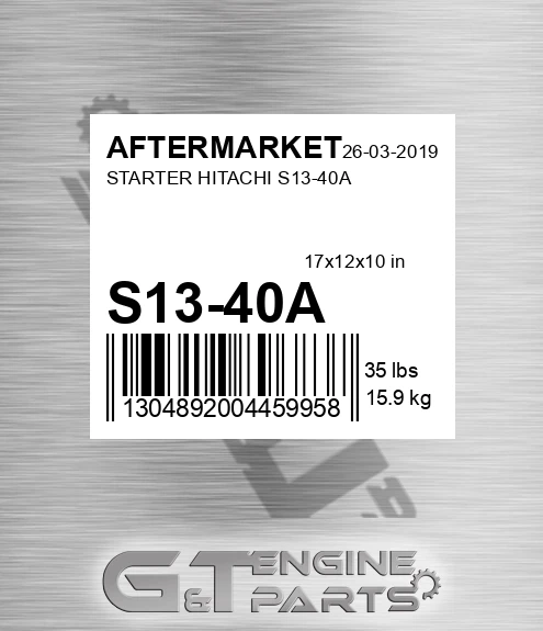 S13-40A Starter Hitachi S13-40a for AFTERMARKET
