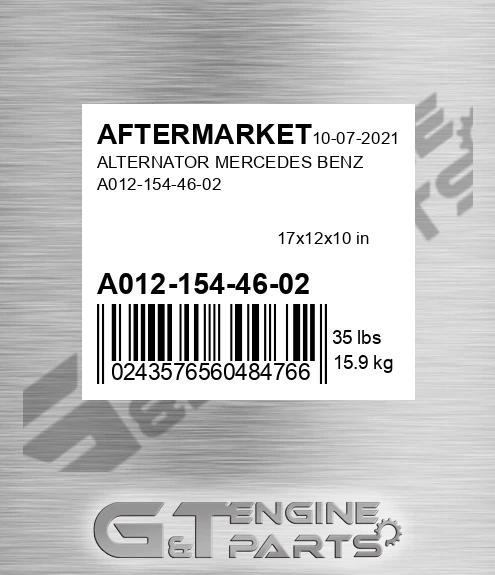 A012-154-46-02 Alternator Mercedes Benz A012-154-46-02 for AFTERMARKET