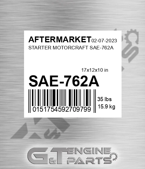 SAE-762A Starter Motorcraft Sae-762a for AFTERMARKET