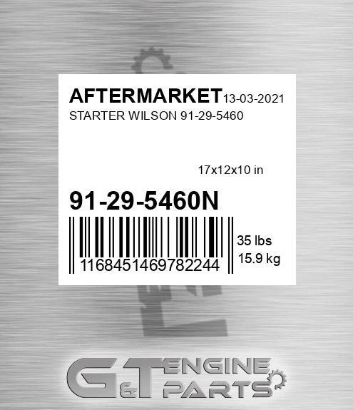 91-29-5460N Starter Wilson 91-29-5460 for AFTERMARKET