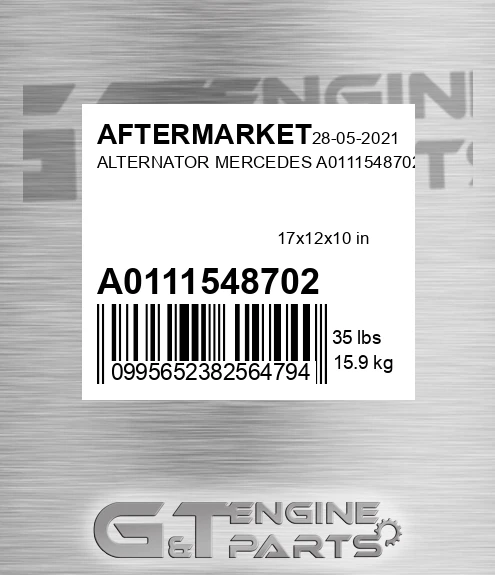 A0111548702 Alternator Mercedes for AFTERMARKET