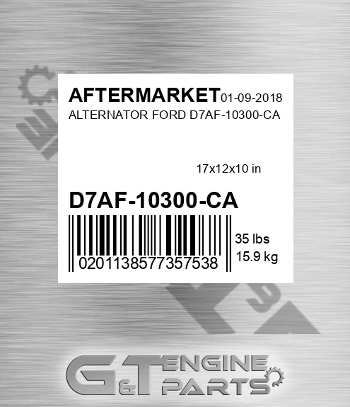 D7AF-10300-CA Alternator Ford D7af-10300-ca for AFTERMARKET