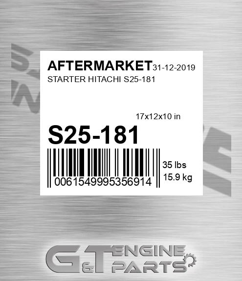 S25-181 Starter Hitachi S25-181 for AFTERMARKET