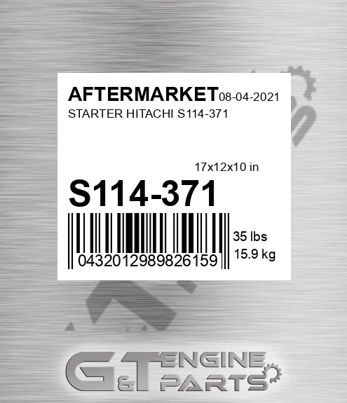 S114-371 Starter Hitachi S114-371 for AFTERMARKET