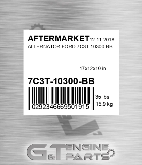 7C3T-10300-BB Alternator Ford 7c3t-10300-bb for AFTERMARKET