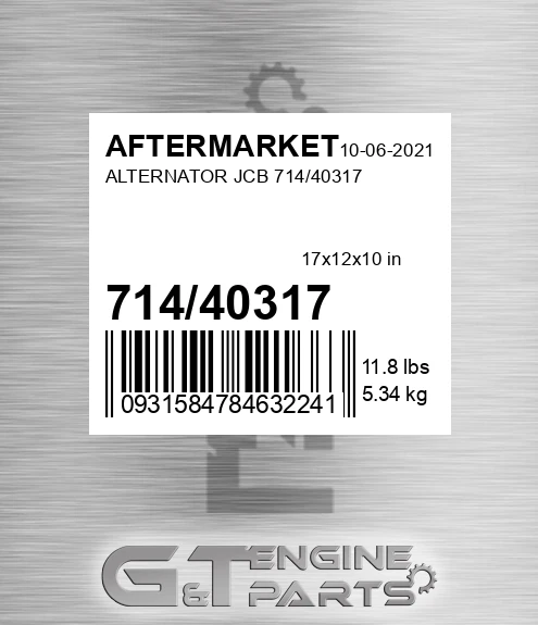 714/40317 Alternator Jcb for AFTERMARKET
