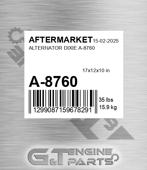 A-8760 Alternator Dixie A-8760 for AFTERMARKET