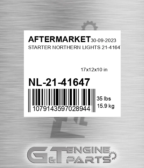 NL-21-41647 Starter Northern Lights 21-41647 for AFTERMARKET