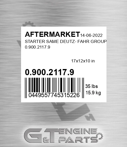 0.900.2117.9 Starter Same Deutz- Fahr Group for AFTERMARKET