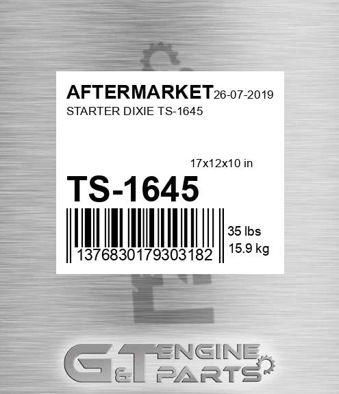 TS-1645 Starter Dixie Ts-1645 for AFTERMARKET