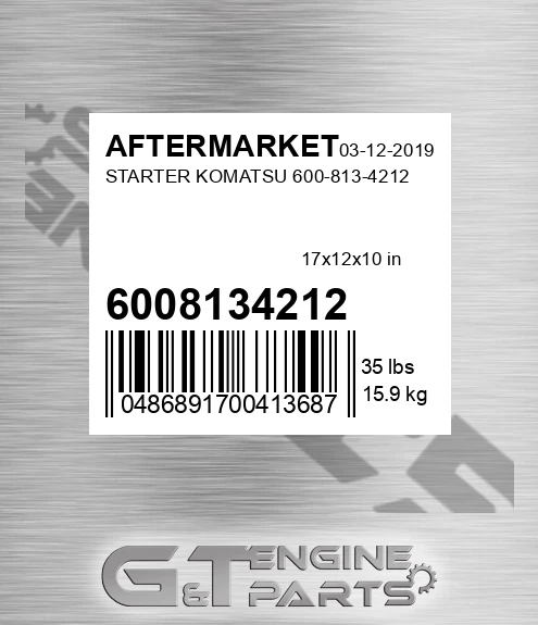 6008134212 Starter Komatsu for AFTERMARKET