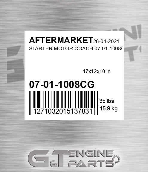07-01-1008CG Starter Motor Coach 07-01-1008cg for AFTERMARKET