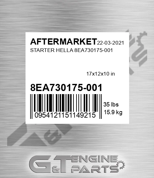 8EA730175-001 Starter Hella 8ea730175-001 for AFTERMARKET