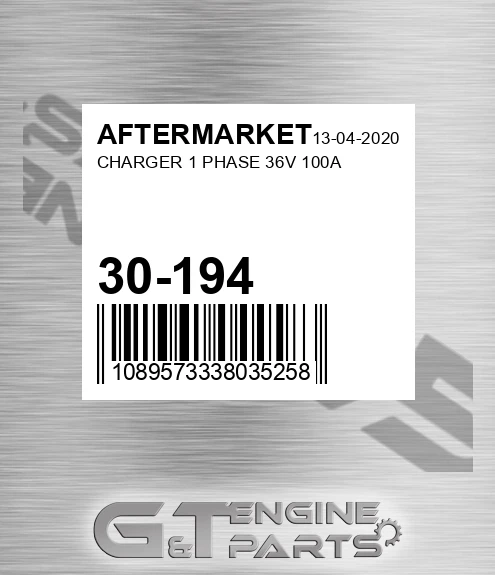 30-194 Charger 1 Phase 36v 100a