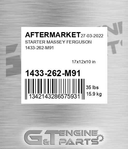 1433-262-M91 Starter Massey Ferguson 1433-262-m91 for AFTERMARKET