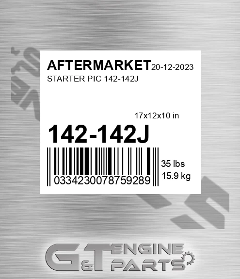 142-142J Starter Pic 142-142j for AFTERMARKET