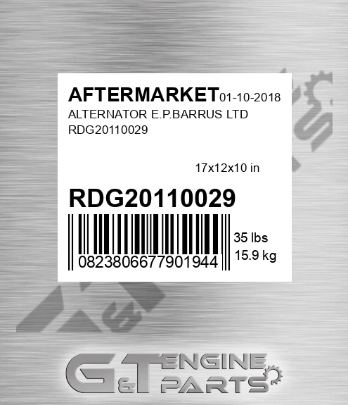 RDG20110029 Alternator E.p.barrus Ltd for AFTERMARKET