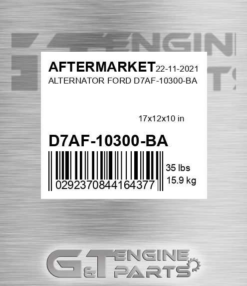 D7AF-10300-BA Alternator Ford D7af-10300-ba for AFTERMARKET