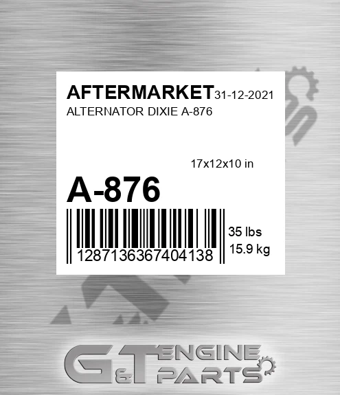 A-876 Alternator Dixie A-876 for AFTERMARKET