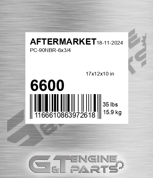 6600 Pc-90nbr-6x3/4 for AFTERMARKET