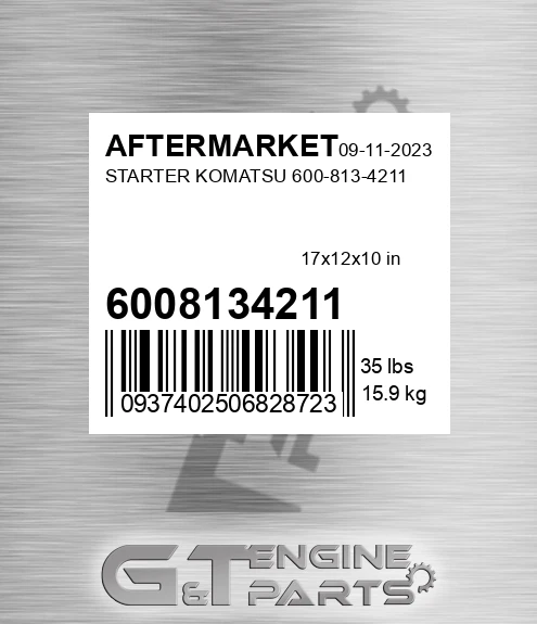6008134211 Starter Komatsu for AFTERMARKET