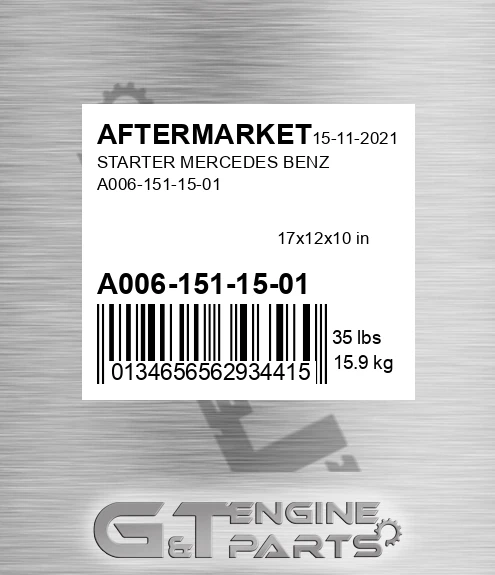 A006-151-15-01 Starter Mercedes Benz A006-151-15-01 for AFTERMARKET