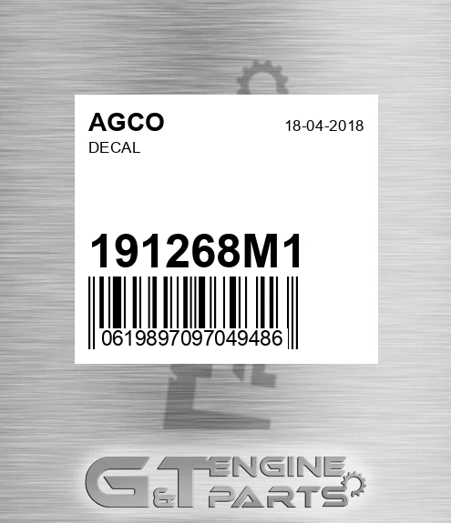 191268M1 Decal for AGCO