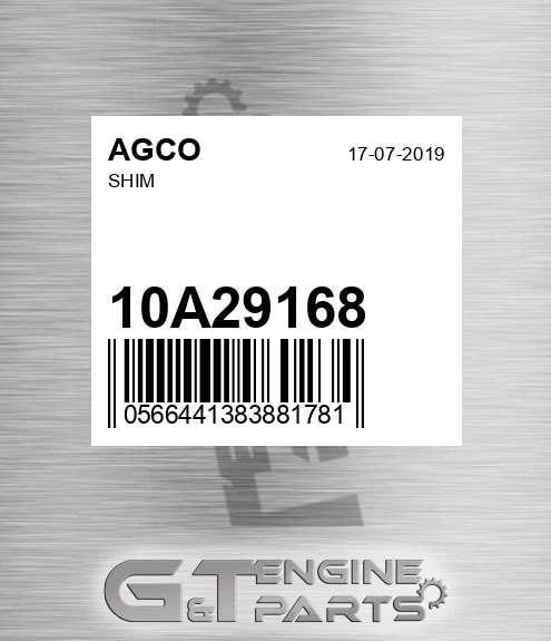 10A29168 Shim for AGCO
