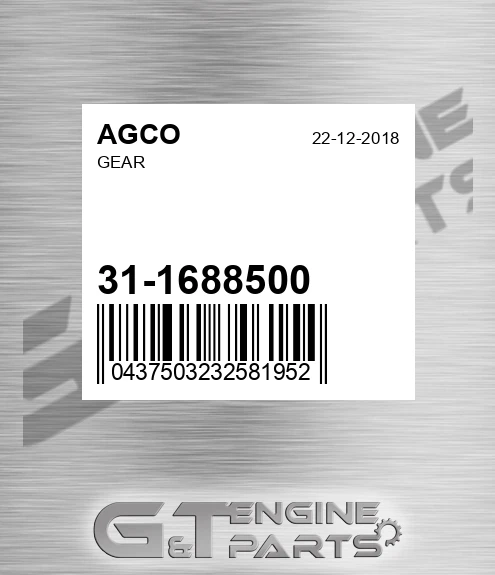 31-1688500 Gear for AGCO