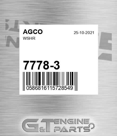 7778-3 Wshr for AGCO