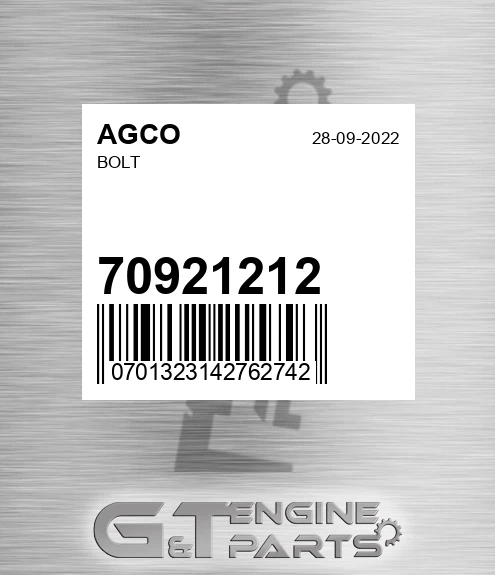 70921212 Bolt for AGCO