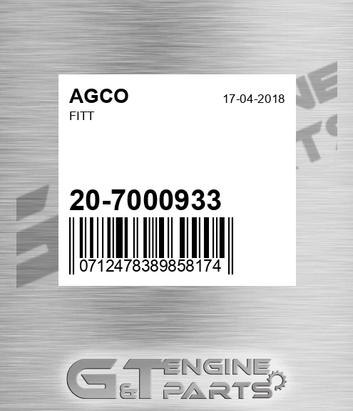 20-7000933 Fitt for AGCO