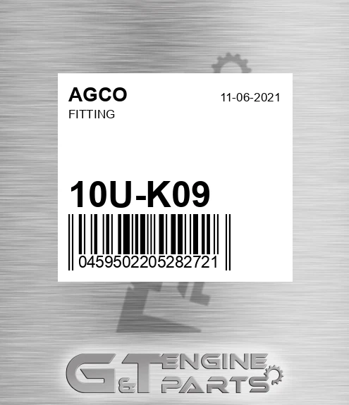 10U-K09 Fitting for AGCO