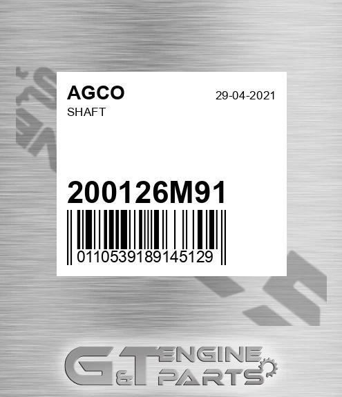 200126M91 Shaft for AGCO