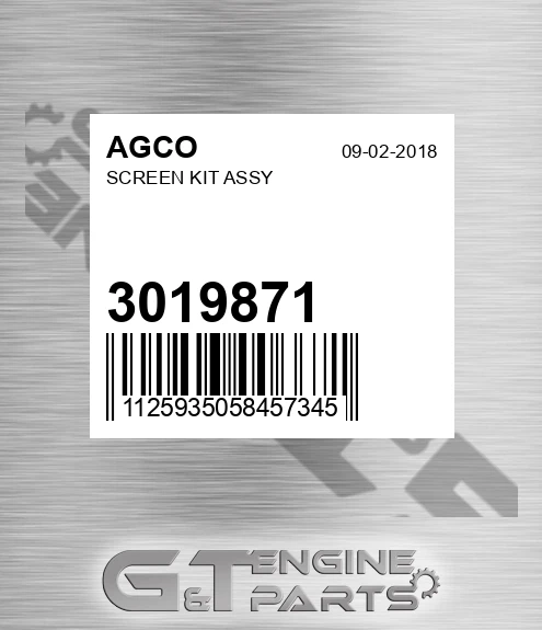 3019871 AGCO Screen Kit Assy