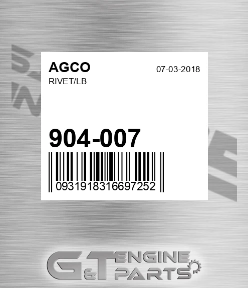 904-007 Rivet/lb